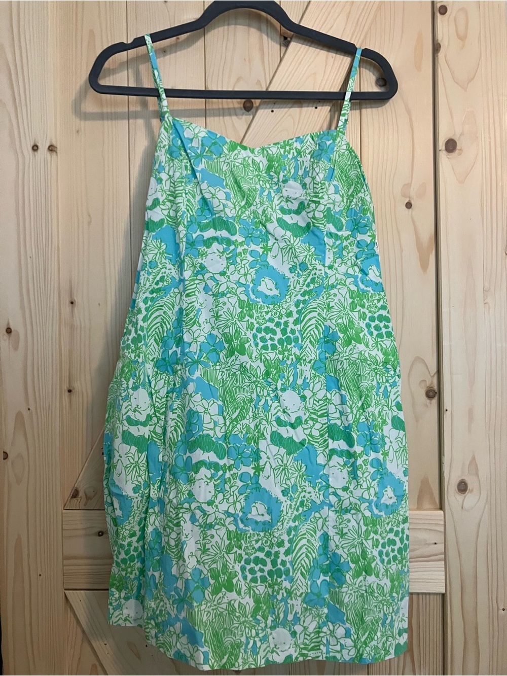 Vintage Lilly Pulitzer: Green & Blue Floral Spaghetti Strap Dress